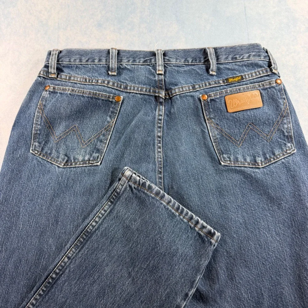 Wrangler Cowboy Cut Jeans Mens 36x34 Blue Excellent Straight Leg 13MWZWD
